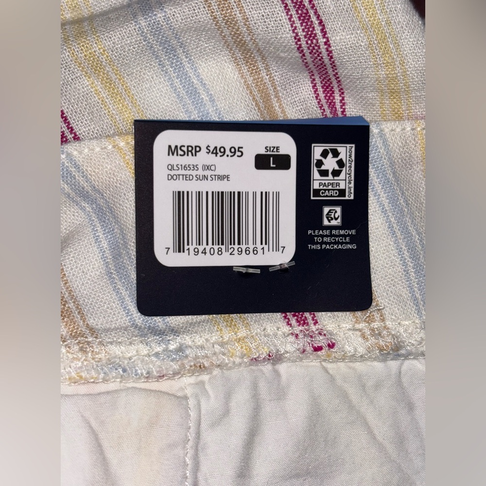 NWT GAP- Women's Striped Pull-on Linen Short - Picture 8 of 9
